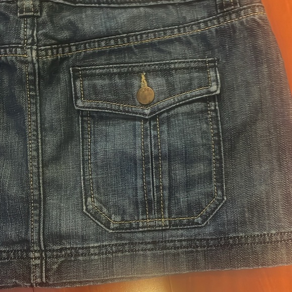 VINTAGE X2 DARK DENIM JEAN MINI SKIRT - Picture 9 of 16